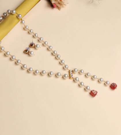 Tye Shape Kundan Patti Wire with Shell Pearl & Quartz Stone | Brass Gold Polish Jewelry Making Material